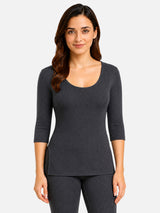 Women Antibacterial Thermal Top with Round Neck and Full Sleeves for Winter Base Layering and Cold-Weather Comfort - Pack of 1