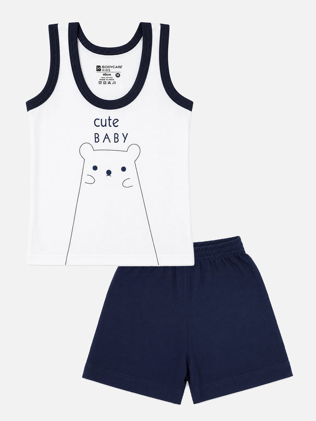 Unisex 100% Cotton Sleeveless Baby Set with Round Neck for Everyday Wear, Comfort and Easy Dressing Use