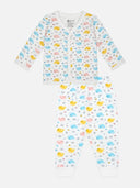 Unisex Front Open Thermal Suit with Fleece Fabric, Top and Full Pant Combo for Winter Innerwear Comfort
