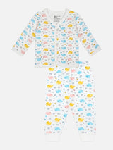 Unisex Front Open Thermal Suit with Fleece Fabric, Top and Full Pant Combo for Winter Innerwear Comfort