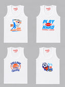 Boys Round Neck Sleeveless Innerwear Vest for Everyday Comfort, Regular Use and Wardrobe Essentials - Pack of 4
