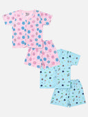 Baby Front Open Half Sleeves Short Suit Single Jersey