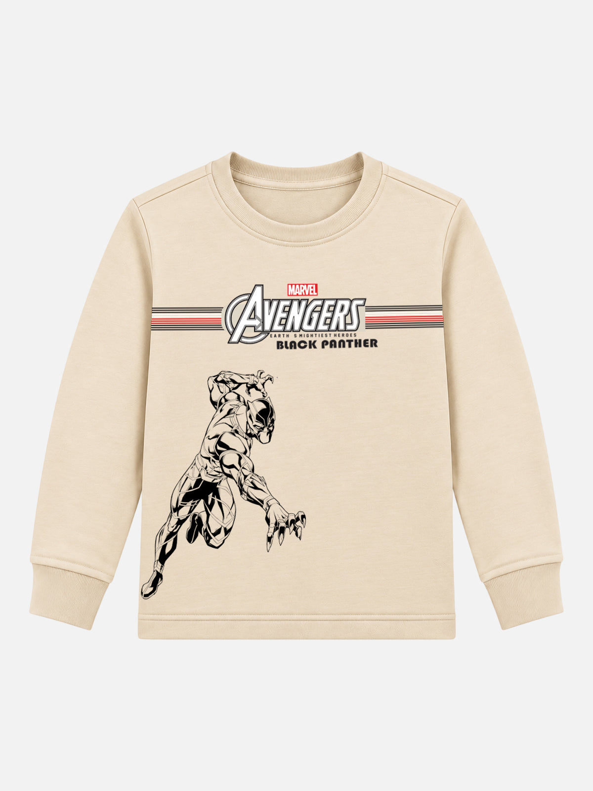 Boys Avengers Round Neck Full Sleeves Sweatshirt for Casual Wear, Lounge Comfort and Everyday Wardrobe Use