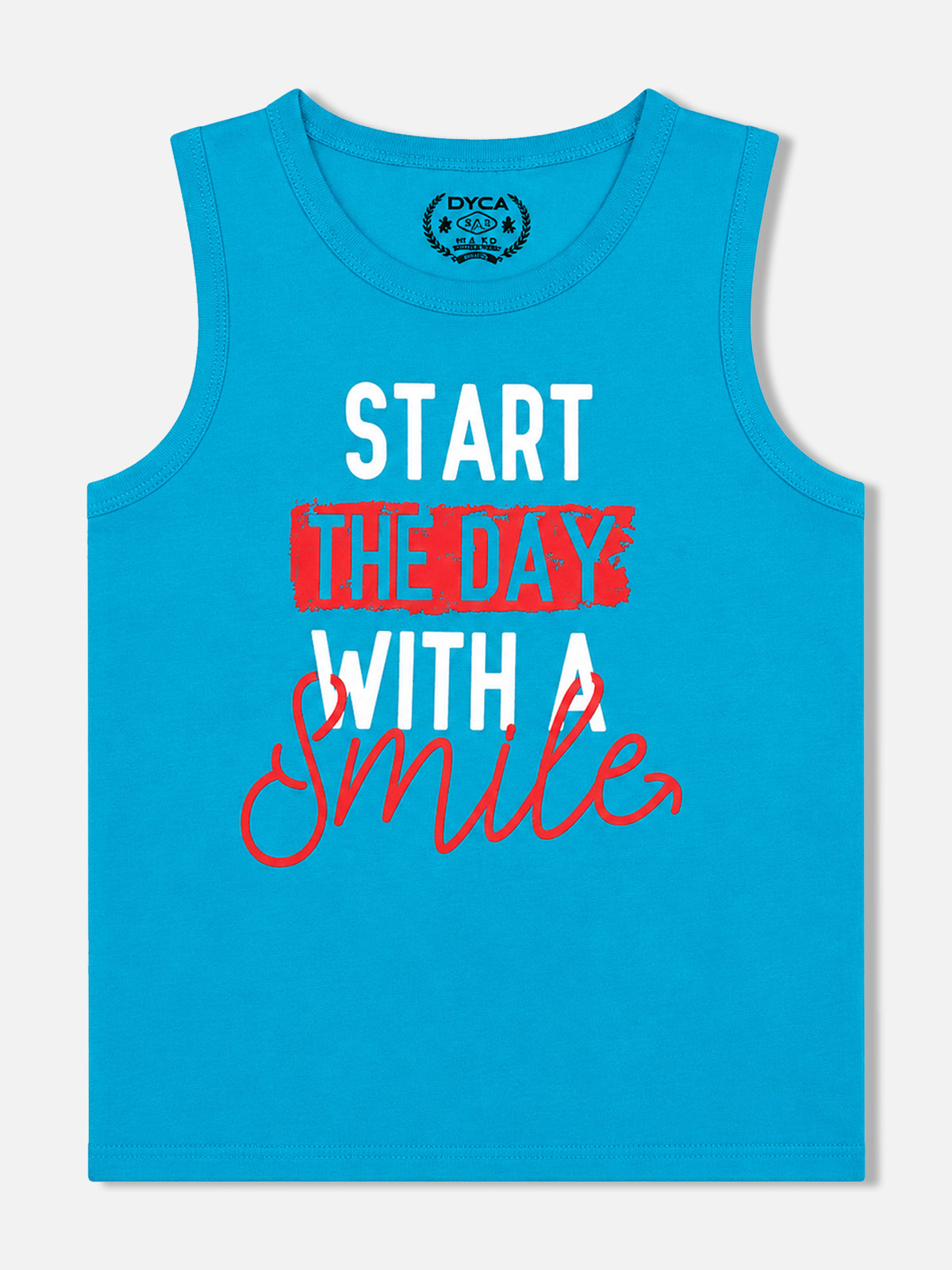 Boys Cotton Printed Sleeveless T-Shirt with Round Neck and Regular Fit for Casual Wear and Easy Movement