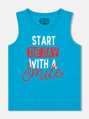 Boys Cotton Printed Sleeveless T-Shirt with Round Neck and Regular Fit for Casual Wear and Easy Movement