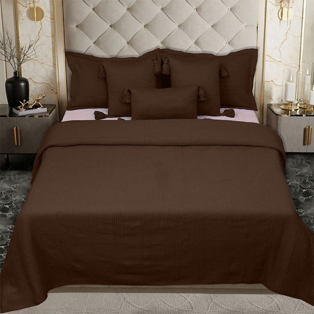 King Size Jersey Bedcover Grey Block Texture - Bodycare
