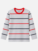 Boys Printed T-Shirt with Round Neck and Full Sleeves for Comfortable Casual Wear and Regular Everyday Use