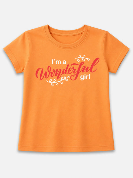 Girls 100% Cotton T-Shirt Round Neck Half Sleeves