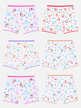 Unisex 100% Cotton Printed Bloomer with Top Elastic Waist for Comfortable Innerwear Essentials - Pack of 6