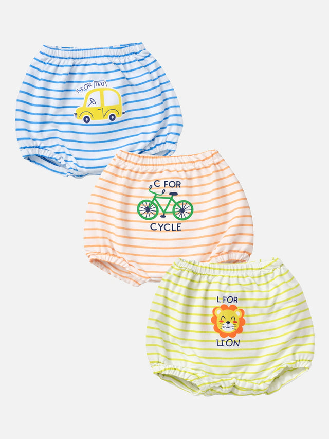 Baby Cotton Blend Trunk with Inner Elastic for Everyday Innerwear Comfort and Easy Movement - Pack of 3