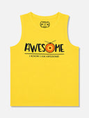 Boys Cotton Printed Sleeveless T-Shirt with Round Neck and Regular Fit for Casual Wear and Easy Movement