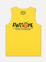 Boys Cotton Printed Sleeveless T-Shirt with Round Neck and Regular Fit for Casual Wear and Easy Movement