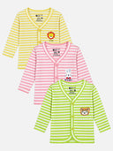 Unisex Baby Front Open Full Sleeves Thermal Top for Warm Winter Innerwear Comfort and Easy Dressing - Pack of 3