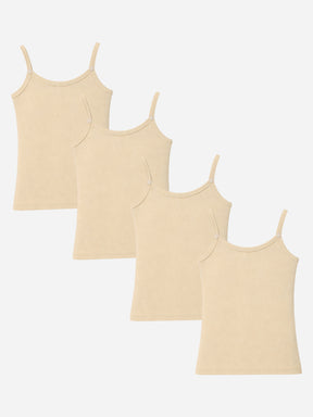 Girls 100% Cotton Vest Sleeveless Pack of 4 - Bodycare