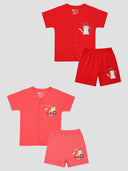 Baby 100% Cotton Front Open Half Sleeves Short Suit for Everyday Comfort, Easy Dressing and Regular Wear