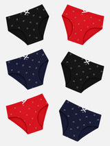 Girls Cotton Spandex Innerwear Panty with Inner Elastic for Flexible Comfort, Easy Fit and Everyday Wardrobe Essentials - Pack of 6