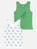 Boys 100% Cotton Vest Round Neck Regular Fit Pack of 2