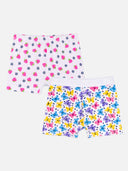 Girls Innerwear Boyshorts Cotton Spandex Printed Shorts with Lycra Band for Everyday Comfort and Easy Movement - Pack of 2
