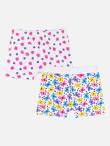 Girls Innerwear Boyshorts Cotton Spandex Printed Shorts with Lycra Band for Everyday Comfort and Easy Movement - Pack of 2