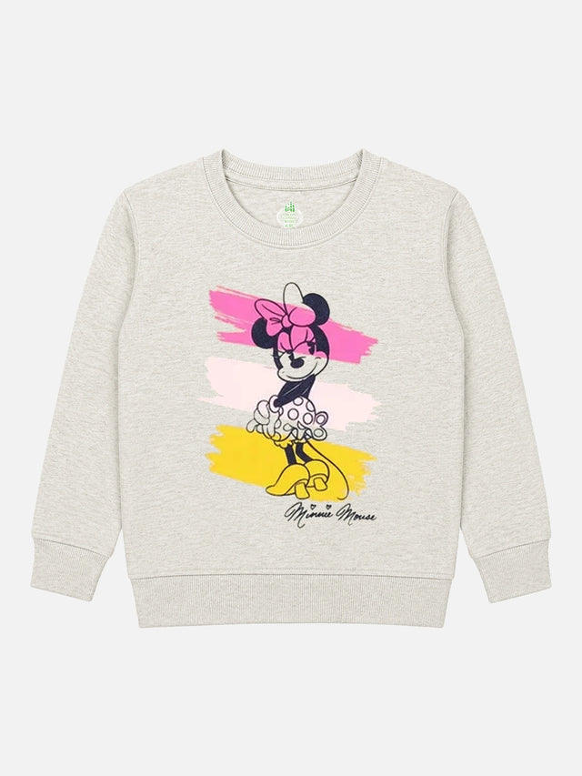 Baby Girls Minnie & Friends Printed Round Neck Full Sleeve Sweatshirt for Easy Winter Wear and Comfortable Styling