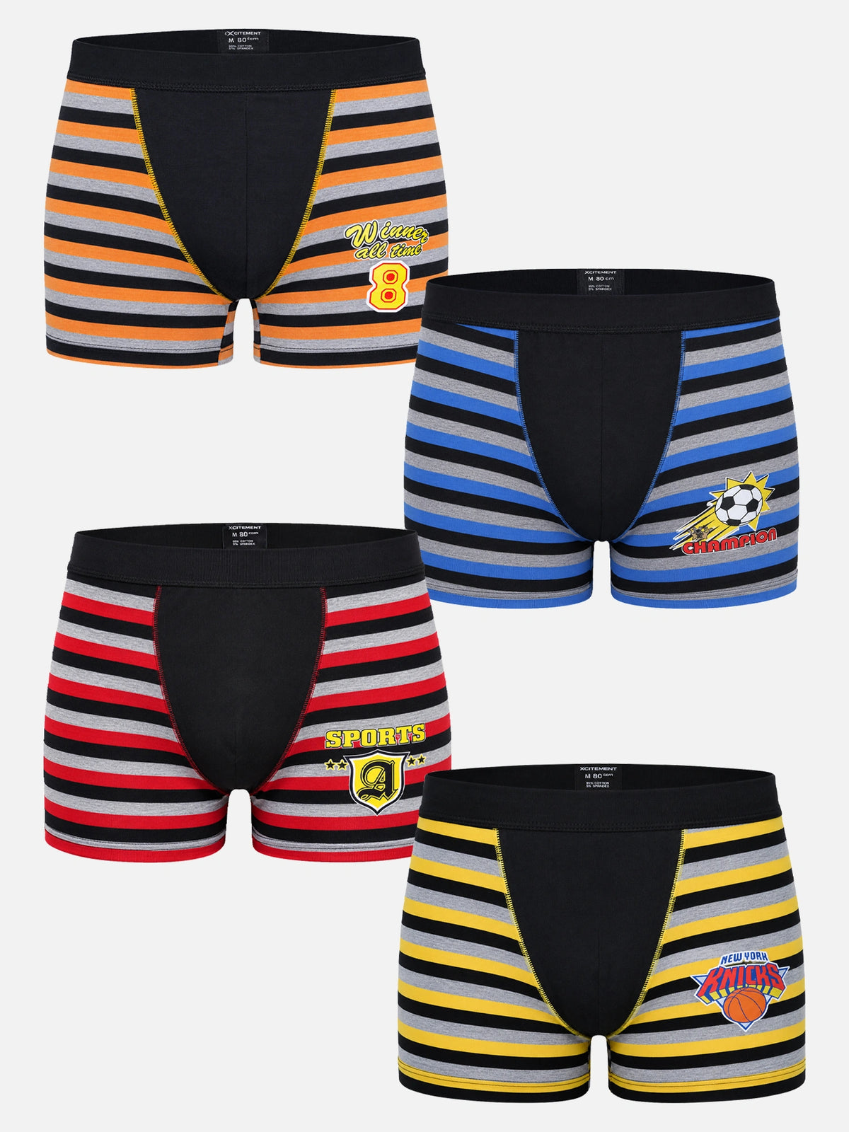 Boys Cotton Spandex Trunk with Stretch Lycra Band for Everyday Innerwear Comfort and Easy Movement - Pack of 4