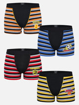 Boys Cotton Spandex Trunk Stretch Lycra Band Pack of 4