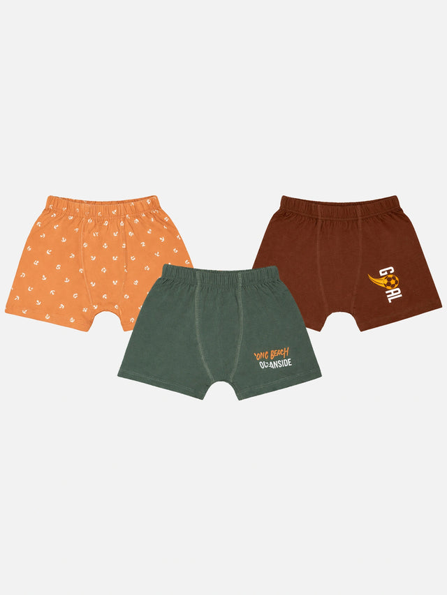 Boys Cotton Innerwear Trunk Inner Elastic for Everyday Innerwear Comfort, Secure Fit and Regular Use - Pack of 3
