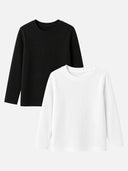 Baby Girls Round Neck Full Sleeves T-Shirt for Everyday Comfort, Casual Wear and Regular Wardrobe Use - Pack of 2
