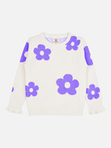 Girls Polyester Blend Round Neck Full Sleeves Sweater with Comfortable Winter Wear Styling for Regular Use