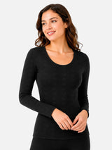 Women Round Neck Full Sleeves Thermal Top with Thin Fabric and High Warmth for Optimum Heat in Cold Weather