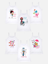 Girls Vest Dori Neck Sleeveless Pack of 6 - Bodycare