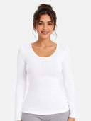 Women Round Neck Full Sleeves Thermal Top with Thin Fabric and High Warmth for Optimum Heat in Cold Weather