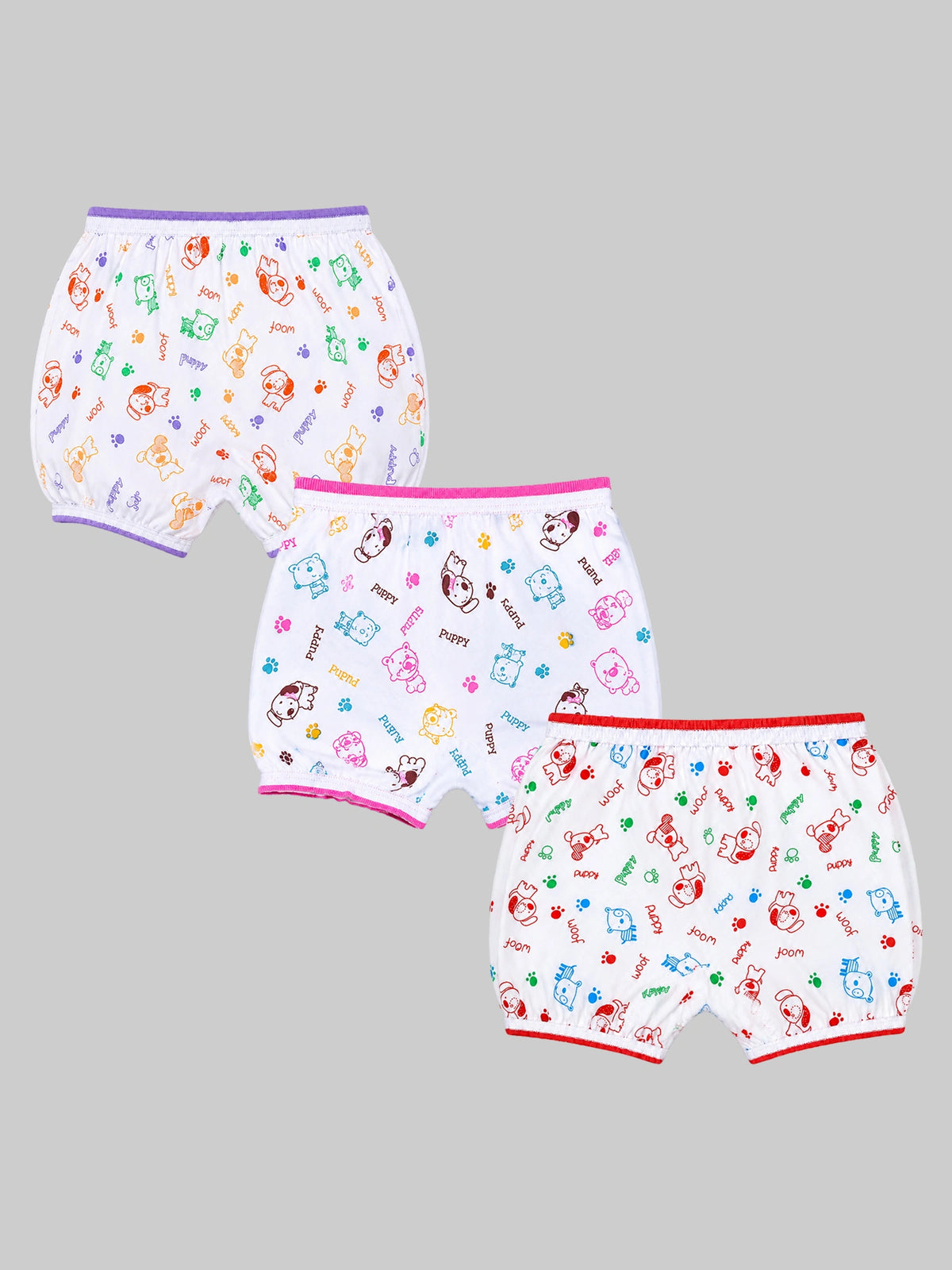 Unisex Bloomer Innerwear with Top Elastic Waist for Easy Fit, Comfortable Coverage and Everyday Essentials - Pack of 3