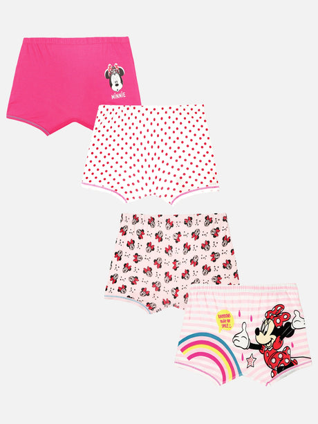 Girls Minnie & Friends Boyshorts Inner Elastic Pack of 4 - Bodycare