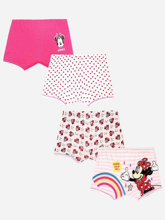 Girls Minnie & Friends Boyshorts Inner Elastic Pack of 4 - Bodycare