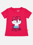 Baby Girls Cotton Round Neck Half Sleeve T-Shirt for Casual Dressing, Lounge Wear and Everyday Comfort - Pack of 1