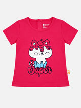 Baby Girls Cotton Round Neck Half Sleeve T-Shirt for Casual Dressing, Lounge Wear and Everyday Comfort - Pack of 1