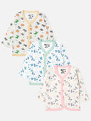 Baby Printed Front Open Top for Easy Dressing, Comfortable Daily Wear and Regular Baby Wardrobe Use - Pack of 3