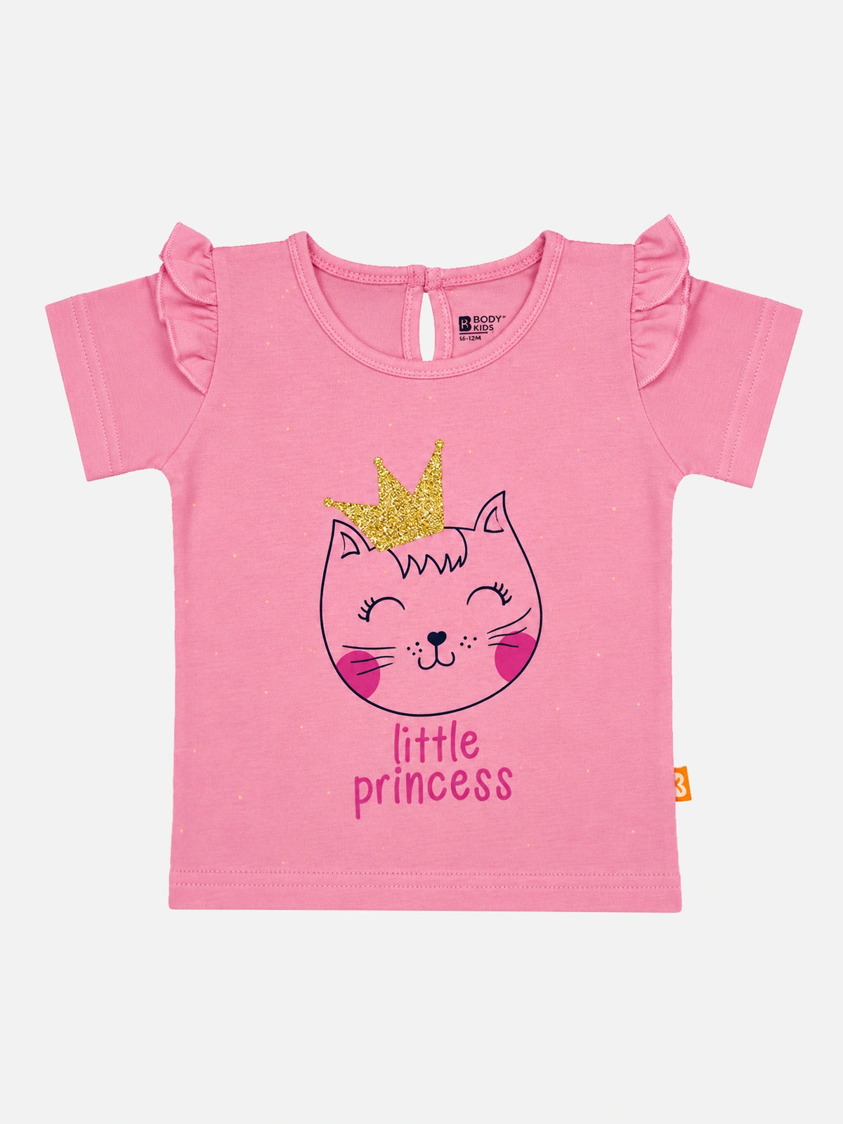 Baby Girls Round Neck Half Sleeves T-Shirt Everyday Wear Top for Playtime, Travel and Regular Wardrobe Use