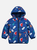 Baby Boys Polyester Quilted Hooded Winter Jacket with Full Sleeves and Comfortable Cold-Weather Outerwear