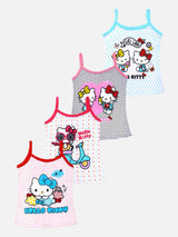 Girls Hello Kitty 100% Cotton Vest Dori Neck Pack of 4