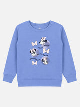 Baby Girls Minnie & Friends Printed Round Neck Full Sleeve Sweatshirt for Casual Winter Wear and Everyday Comfort