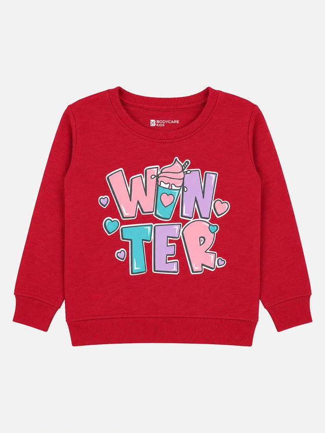 Baby Girls Round Neck Full Sleeve Sweatshirt for Easy Casual Styling, Regular Wear and Comfortable Movement