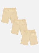 Girls 100% Cotton Shorties with Inner Elastic for Comfortable Coverage, Durable Wear and Easy Movement - Pack of 3