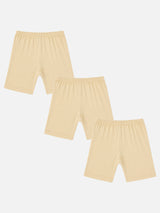 Girls 100% Cotton Shorties with Inner Elastic for Comfortable Coverage, Durable Wear and Easy Movement - Pack of 3
