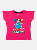 Baby Girls Round Neck Half Sleeve T-Shirt for Casual Wear, Easy Movement, Everyday Comfort and Regular Wardrobe Use