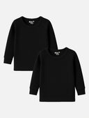 Unisex Antibacterial Round Neck Full Sleeve Thermal Top for Winter Innerwear Comfort and Warm Base Wear - Pack of 2
