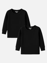 Unisex Antibacterial Round Neck Full Sleeve Thermal Top for Winter Innerwear Comfort and Warm Base Wear - Pack of 2