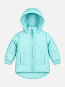 Baby Girls Polyester Quilted Hooded Winter Jacket with Full Sleeves and Comfortable Outerwear Styling