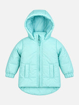 Baby Girls Polyester Quilted Hooded Winter Jacket with Full Sleeves and Comfortable Outerwear Styling